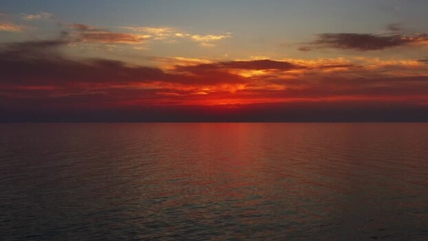 Aerial view of sunset over the Adriatic Sea Montenegro. Aerial view of sunset over the Adriatic Sea Montenegro.