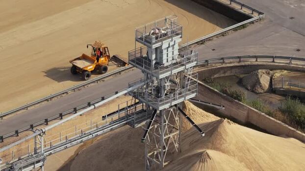 Aerial view of Ashford Common Water Treatment Works United Kingdom.