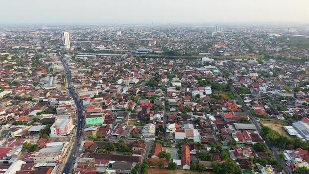 Aerial view of Surakarta urban landscape Indonesia. Aerial view of Surakarta urban landscape Indonesia.