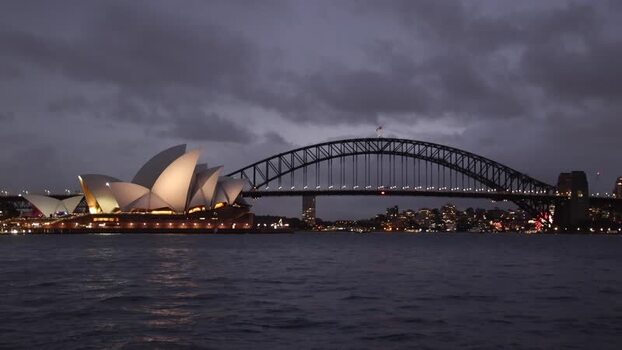 View of Sydney Opera House and Harbour Bridge Australia.