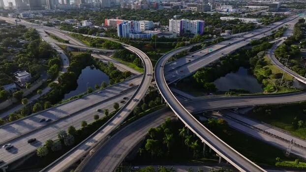 Aerial view of the I 95 interchange Florida.