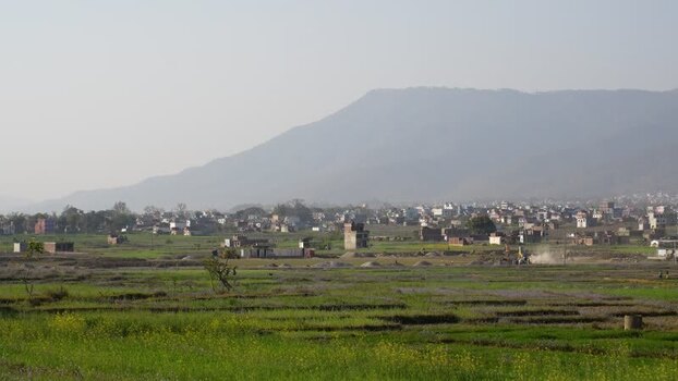 View of a village and mountain landscape Nepal.