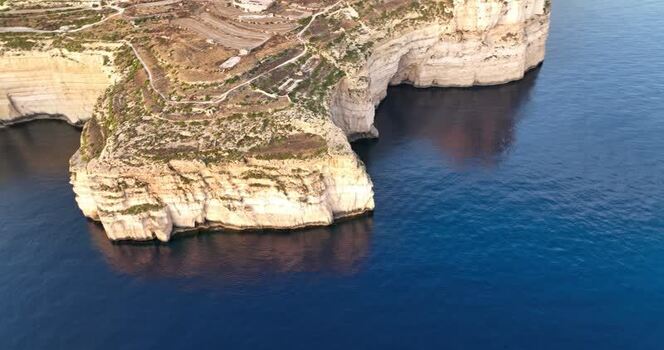 Aerial view of Sanap Cliffs Malta.