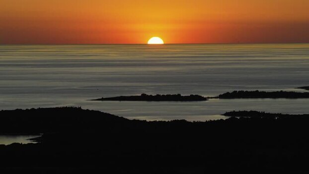 Aerial view of Brijuni National Park at sunset Croatia.