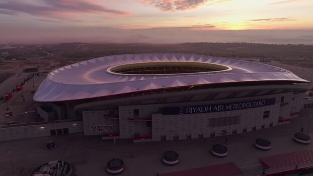 Aerial view of Riyadh Air Metropolitano Stadium in Madrid Spain.