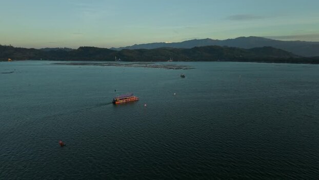 Aerial view of Rowo Jombor lake Indonesia. Aerial view of Rowo Jombor lake Indonesia.