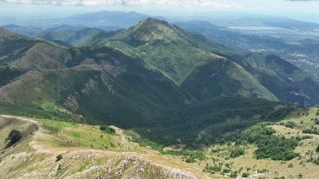 Aerial view of Monte Matanna in the Apuan Alps Italy.