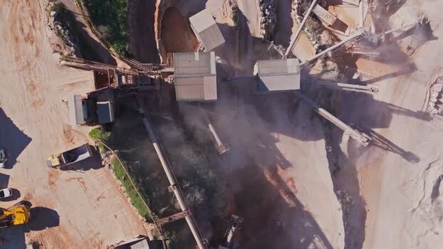 Aerial view of stone quarry and processing plant Spain. Aerial view of stone quarry and processing plant Spain.