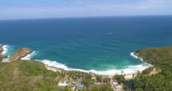 Aerial view of Cepe beach in Maracay Aragua Venezuela.