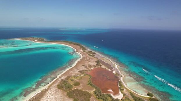 Aerial view of Los Roques archipelago Venezuela.