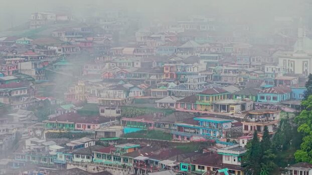 Aerial view of Nepal Van Java village in Magelang Indonesia. Aerial view of Nepal Van Java village in Magelang Indonesia.