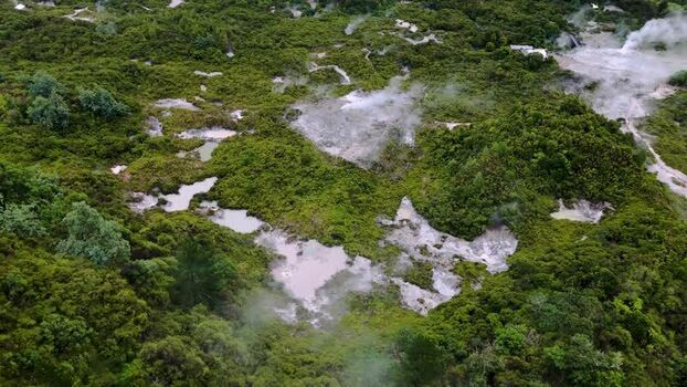 Aerial view of Whakarewarewa Thermal Reserve New Zealand. Aerial view of Whakarewarewa Thermal Reserve New Zealand.