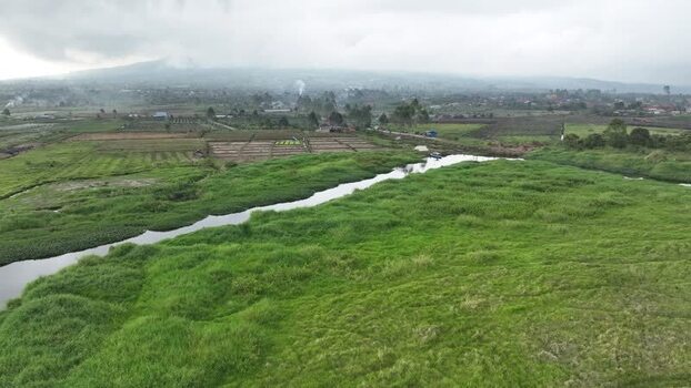 Aerial view of Rawa Bento wetlands in Gunung Tujuh Indonesia. Aerial view of Rawa Bento wetlands in Gunung Tujuh Indonesia.