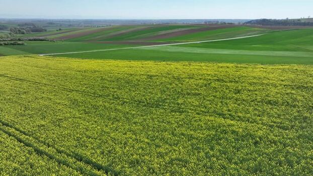 Aerial view of fields France.