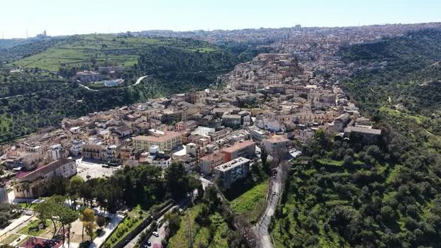 Aerial view of the historic old town of Ragusa Ibla Italy. Aerial view of the historic old town of Ragusa Ibla Italy.