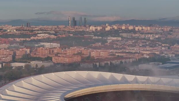 Aerial view of Riyadh Air Metropolitano Stadium in Madrid Spain.