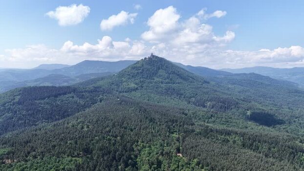 Aerial view of Chateau du Haut Koenigsbourg France.