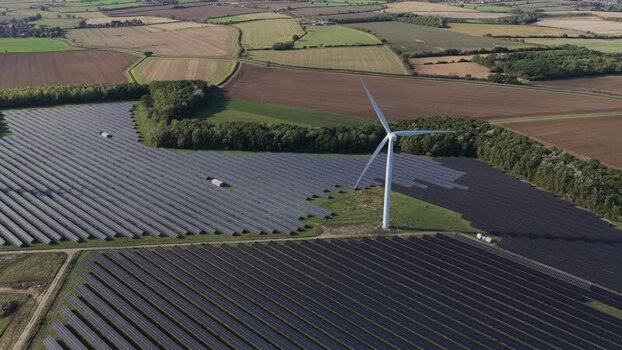 Aerial view of Chelveston Renewable Energy in United Kingdom. Aerial view of Chelveston Renewable Energy in United Kingdom.