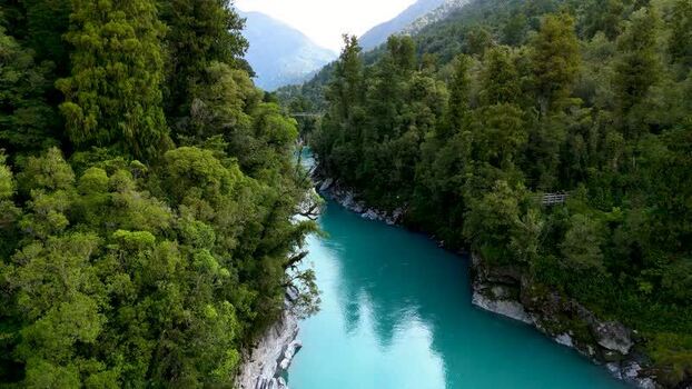 Aerial view of Hokitika Gorge New Zealand. Aerial view of Hokitika Gorge New Zealand.