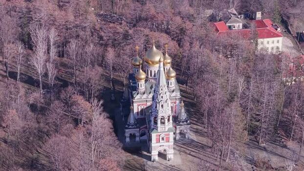 Aerial view of Shipka Memorial Church in Shipka Bulgaria. Aerial view of Shipka Memorial Church in Shipka Bulgaria.