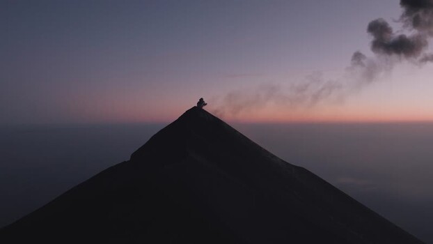 Aerial view of Acatenango volcano peak at sunset Guatemala. Aerial view of Acatenango volcano peak at sunset Guatemala.