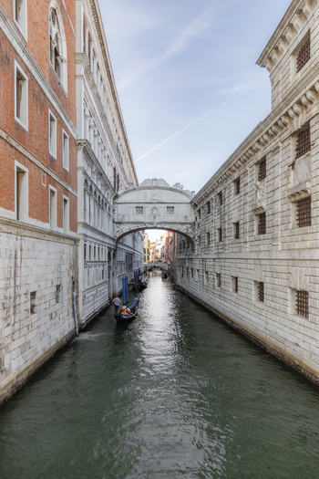 View of the Bridge of Sighs spanning the canal between the Doge s Palace and the historic prison in Venice Veneto Italy. View of the Bridge of Sighs spanning the canal between the Doge s Palace and the historic prison in Venice Veneto Italy.
