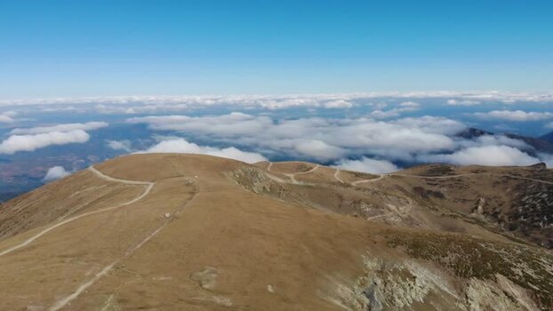 Aerial view of Balkan Mountains ridge Bulgaria.
