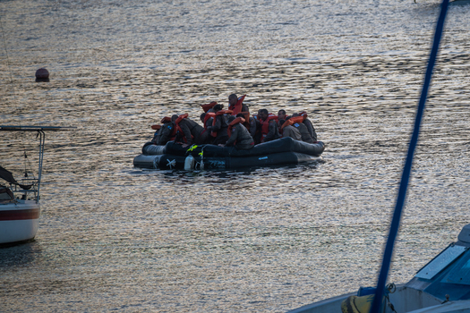 Rio de Janeiro Rio de Janeiro Brazil 18 June 2026 View of a sea survival training exercise with people wearing life jackets in an inflatable raft on the water.