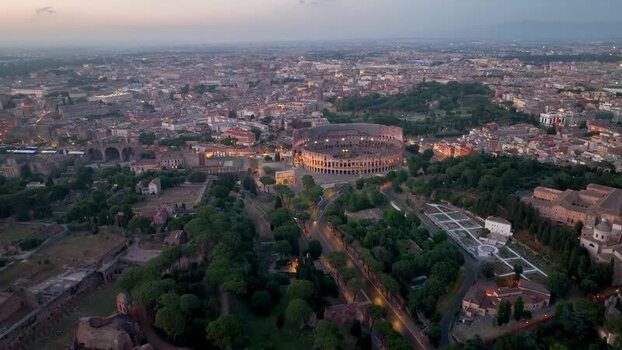 Aerial view of the Colosseum Italy. Aerial view of the Colosseum Italy.