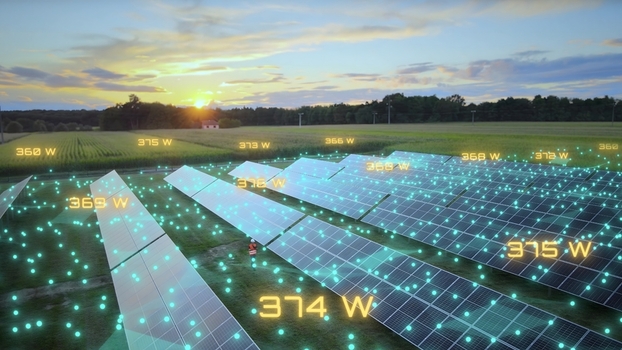 Aerial view of solar farm using digital twin technology to monitor the real time power output of photovoltaic panels. Smart data analysis of solar infrastructure Aerial view of solar farm using digital twin technology to monitor the real time power output of photovoltaic panels. Smart data analysis of solar infrastructure