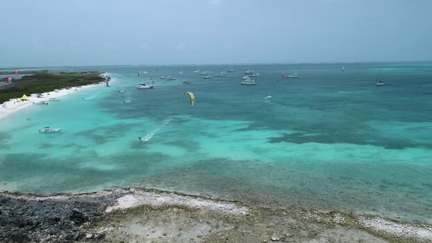 Aerial view of Los Roques archipelago Venezuela.