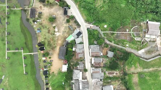 Aerial view of Rawa Gede Jonggol Lake area Indonesia.