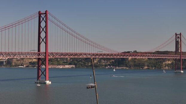Aerial view of Dinner in the Sky near 25 de Abril Bridge Portugal. Aerial view of Dinner in the Sky near 25 de Abril Bridge Portugal.