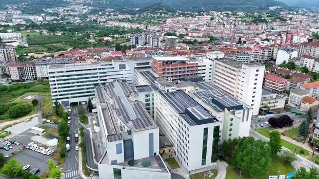 Aerial view of Complexo Hospitalario Universitario de Ourense Spain. Aerial view of Complexo Hospitalario Universitario de Ourense Spain.