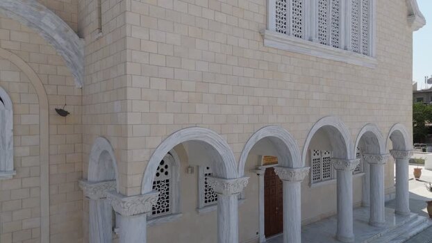 Aerial view of church architecture in Nicosia Cyprus.
