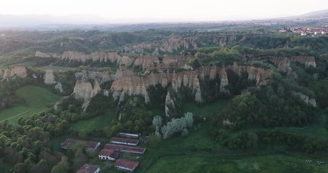 Aerial view of Balze del Valdarno rock formations in Tuscany Italy. Aerial view of Balze del Valdarno rock formations in Tuscany Italy.