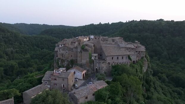 Aerial view of historic Calcata village in Lazio Italy. Aerial view of historic Calcata village in Lazio Italy.
