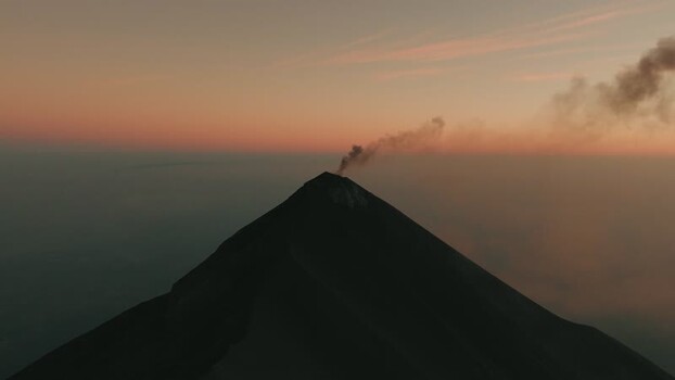 Aerial view of Volcan de Fuego erupting at sunset Guatemala. Aerial view of Volcan de Fuego erupting at sunset Guatemala.