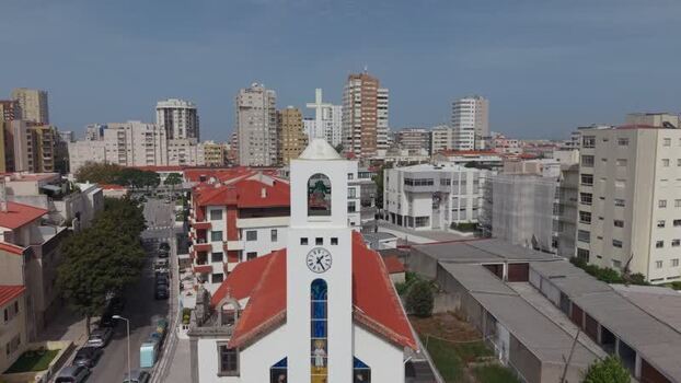 Aerial view of Igreja de Nossa Senhora do Desterro Portugal.