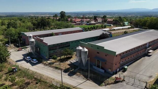Aerial view of chicken farm in Mladenovac Serbia. Aerial view of chicken farm in Mladenovac Serbia.