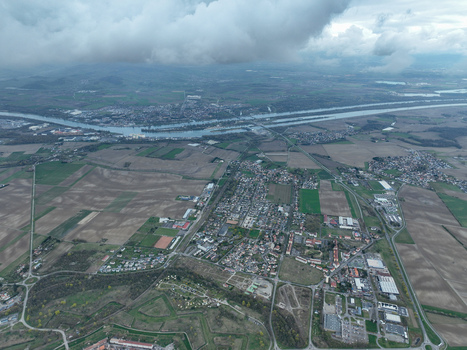 Aerial view of a star shaped fortress standing firm amidst the landscape with its aged bricks whispering tales of battles long past Neuf Brisach Grand Est France.