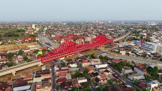 Aerial view of Joglo Railway Bridge in Surakarta Indonesia. Aerial view of Joglo Railway Bridge in Surakarta Indonesia.