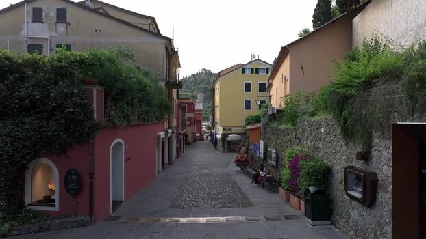 Aerial view of Portofino street Italy. Aerial view of Portofino street Italy.