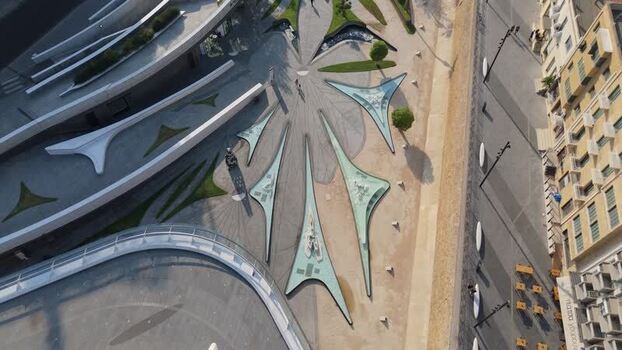 Aerial view of Eleftheria Square in Nicosia Cyprus.