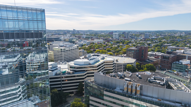 Aerial view of Kendall Square in Cambridge Massachusetts United States. Aerial view of Kendall Square in Cambridge Massachusetts United States.