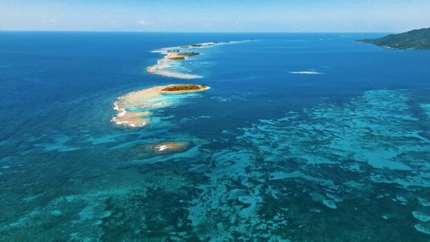 Aerial view of tropical coral reefs and islands Honduras. Aerial view of tropical coral reefs and islands Honduras.