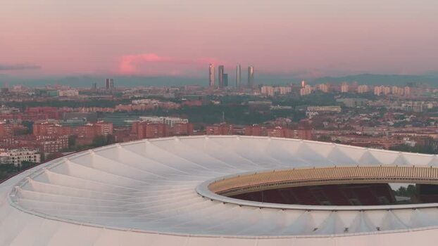 Aerial view of Riyadh Air Metropolitano Stadium in Madrid Spain.