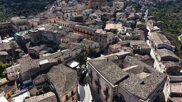 Aerial view of the historic stone buildings of Ragusa Italy. Aerial view of the historic stone buildings of Ragusa Italy.