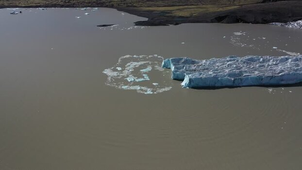 Aerial view of Svinafellsjokull Glacier in Iceland.