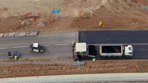 Aerial view of Black Cat Roundabout road construction United Kingdom.